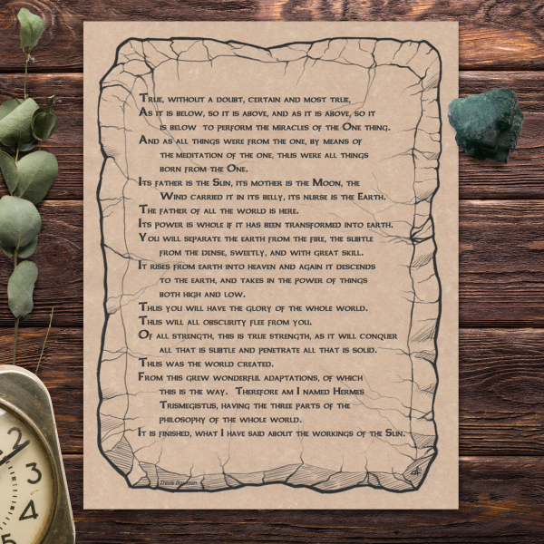 Emerald Tablet Parchment Poster (8.5  x 11 ) Fashion