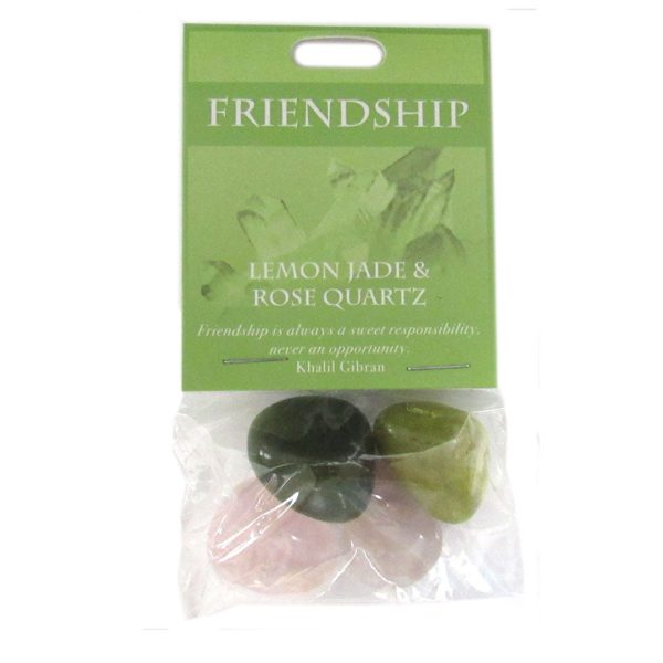 Friendship Gemstones (Lemon Jade and Rose Quartz) - Package of 4 For Discount
