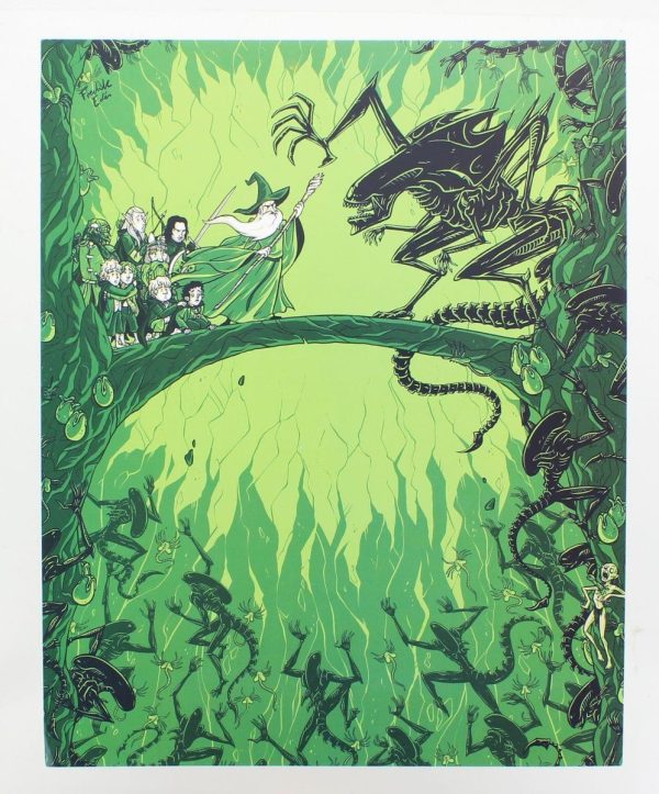 Lord of the Rings vs Aliens 8x10 Art Print by Fredrik Eden (Nerd Block) on Sale